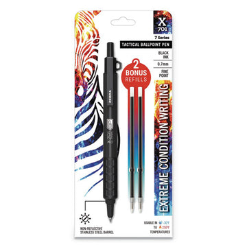 Zebra® X-701 Ballpoint Pen, Retractable, Fine 0.7 Mm, Black Ink, Black Barrel freeshipping - TVN Wholesale